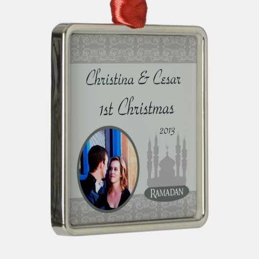 Gepersonaliseerde Custom Ornament Soft Blue Islami (Rechts)