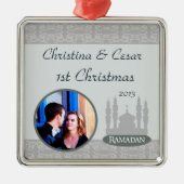 Gepersonaliseerde Custom Ornament Soft Blue Islami (Voorkant)