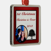 Gepersonaliseerde Custom Ornament White Tree Rood  (Rechts)