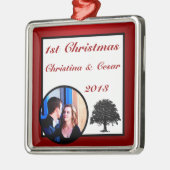 Gepersonaliseerde Custom Ornament White Tree Rood  (Links)
