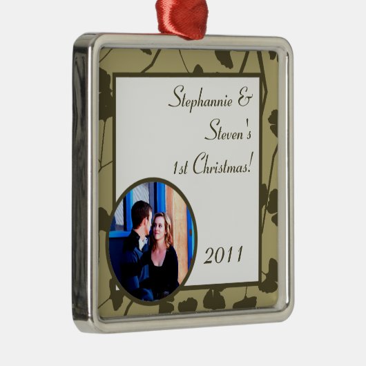 Gepersonaliseerde Custom Ornament Witte Ginkgo bla (Rechts)