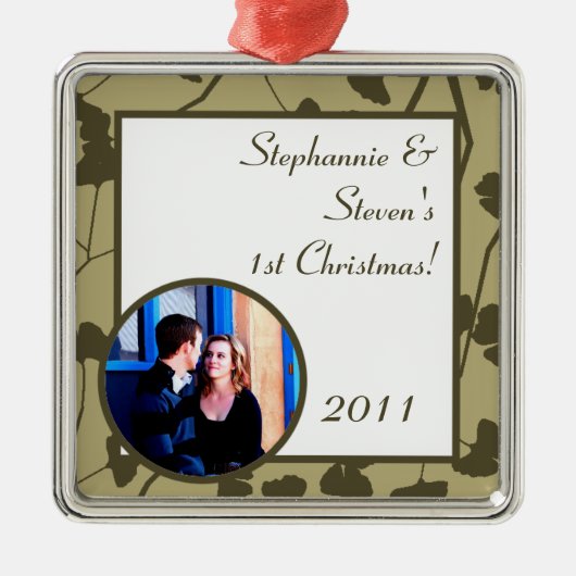 Gepersonaliseerde Custom Ornament Witte Ginkgo bla (Voorkant)