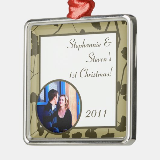 Gepersonaliseerde Custom Ornament Witte Ginkgo bla (Links)