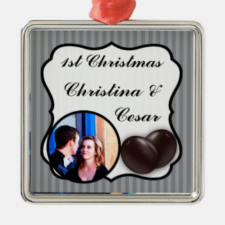 Gepersonaliseerde Custom Ornament Zwart Olive Grey