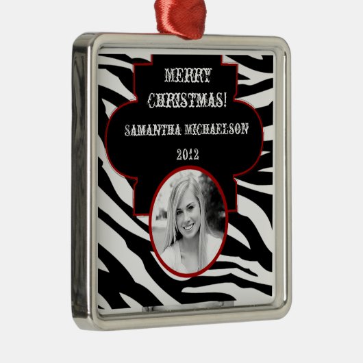 Gepersonaliseerde Custom Ornament Zwart-wit Zebra (Rechts)