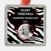 Gepersonaliseerde Custom Ornament Zwart-wit Zebra (Voorkant)