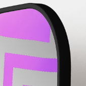 Gepersonaliseerde Custom Paarse & Silver Pickleball Paddle (Links Detail)