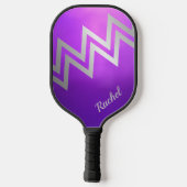 Gepersonaliseerde Custom Paarse & Silver Pickleball Paddle (Achterkant)