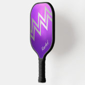 Gepersonaliseerde Custom Paarse & Silver Pickleball Paddle (Links)