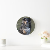 Gepersonaliseerde Custom Pet Dog Photo Gift Ronde Klok (Huis)