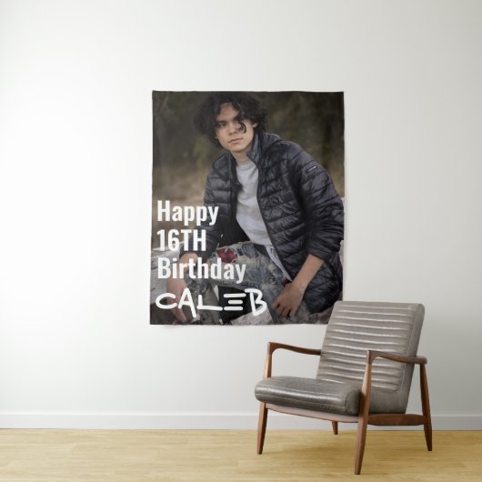 Gepersonaliseerde Custom Photo Afbeelding Party Ac Wandkleed (In situ)