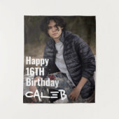 Gepersonaliseerde Custom Photo Afbeelding Party Ac Wandkleed (Voorkant)