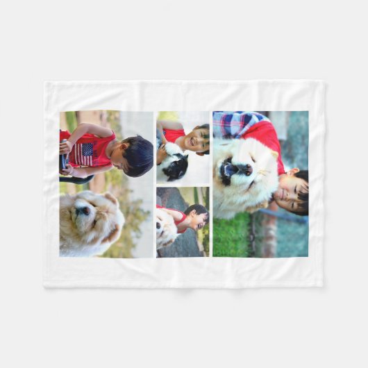 Gepersonaliseerde Custom Photo Collage Gift Fleece Deken (Voorkant (Horizontaal))