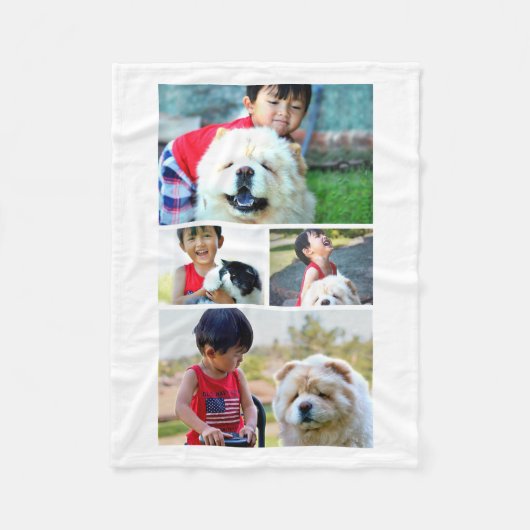Gepersonaliseerde Custom Photo Collage Gift Fleece Deken (Voorkant)