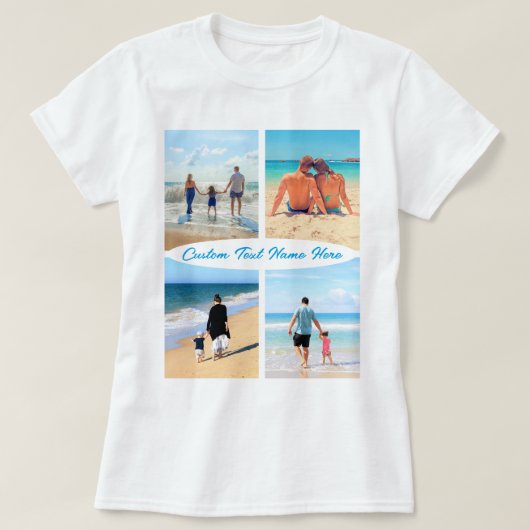 Gepersonaliseerde Custom Photo Collage T-shirt en (Design voorkant)