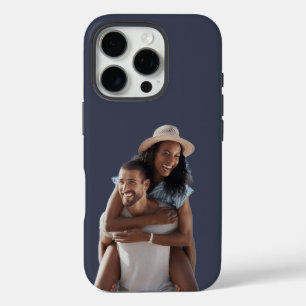 Gepersonaliseerde Custom Photo Navy Tough iPhone 16 Pro Hoesje