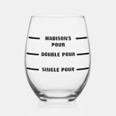 Gepersonaliseerde Custom Pour Line Grappig Wijnglas Zonder Voet (Voorkant)