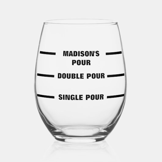 Gepersonaliseerde Custom Pour Line Grappig Wijnglas Zonder Voet (Voorkant)