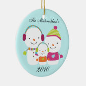 Gepersonaliseerde Custom Snowman Family Ornament (Rechts)