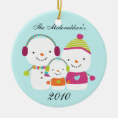 Gepersonaliseerde Custom Snowman Family Ornament (Voorkant)