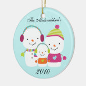 Gepersonaliseerde Custom Snowman Family Ornament (Links)