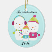 Gepersonaliseerde Custom Snowman Family Ornament (Links)