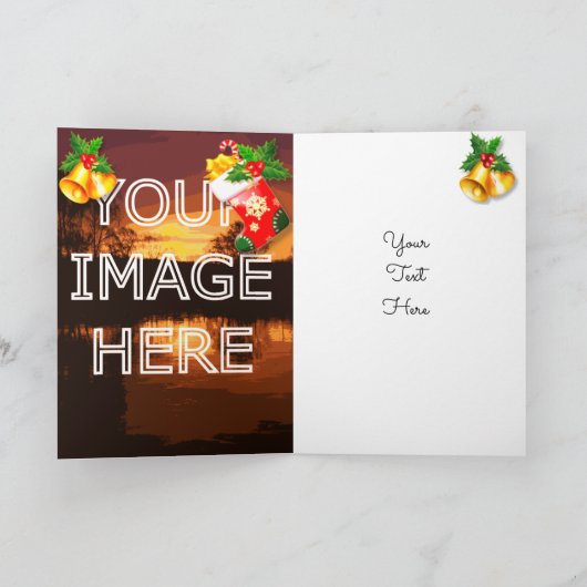 Gepersonaliseerde Custom Upload Foto Kerst Kaarten (Binnen)