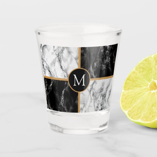 Gepersonaliseerde Custom Uw Letter Shot Glas Marme (Voorkant)