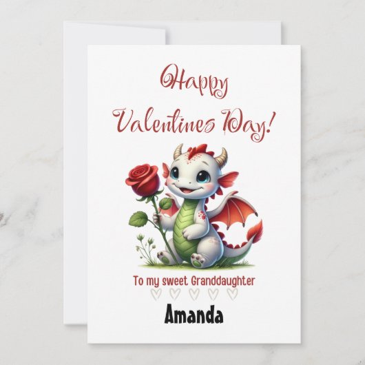 Gepersonaliseerde Custom Valentijnsdag kleindochte Feestdagenkaart (Voorkant)