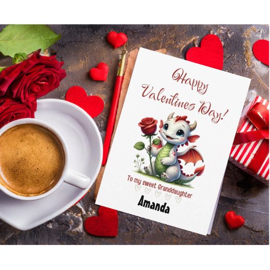 Gepersonaliseerde Custom Valentijnsdag kleindochte Feestdagenkaart