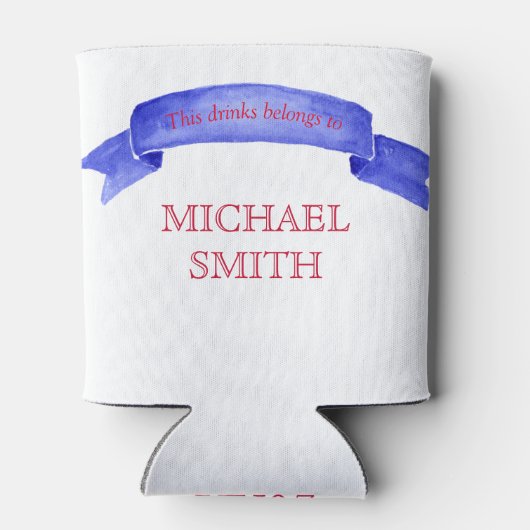 Gepersonaliseerde Custom Waterverf Amerikaanse vla Blikjeskoeler (Achterkant)