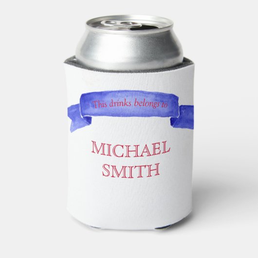 Gepersonaliseerde Custom Waterverf Amerikaanse vla Blikjeskoeler (Blikje Achterkant)