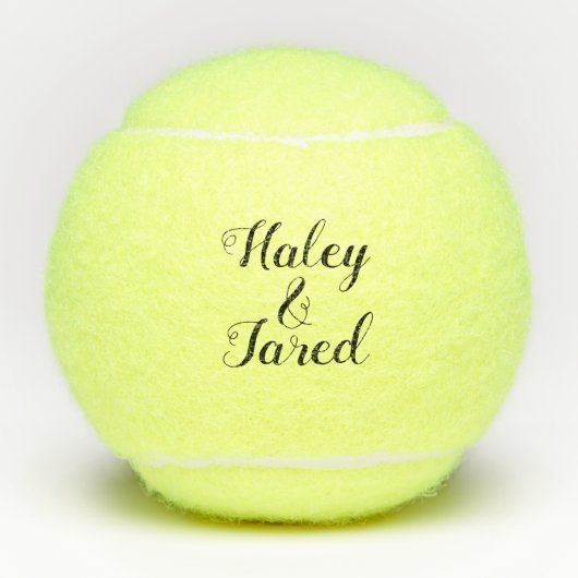 Gepersonaliseerde Custom Wedding Verloving Tennisballen (Voorkant)