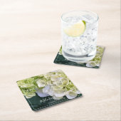 Gepersonaliseerde Custom White Hydrangea Elegante Kartonnen Onderzetters (Insitu)