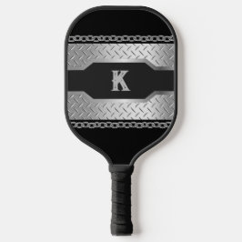 Gepersonaliseerde Custom Zwart en Metaal Pickleball Paddle