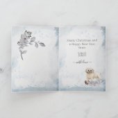 Gepersonaliseerde Cute Beabull Melk Kerstmis Feestdagen Kaart (Binnen)