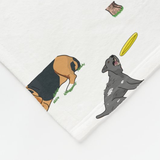 Gepersonaliseerde Cute Dogs Illustrations Pattern Fleece Deken (Hoek)