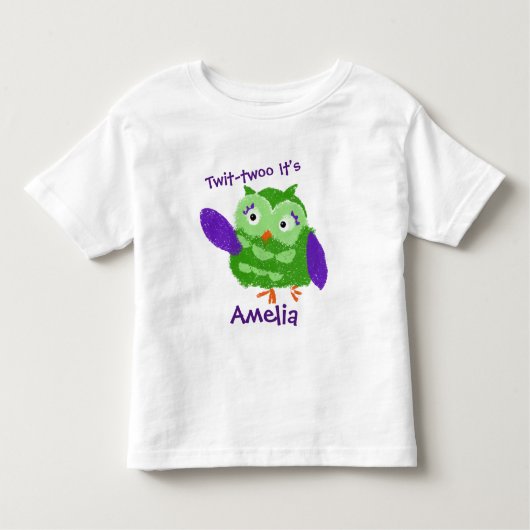 Gepersonaliseerde Cute owl Kinder Shirts (Voorkant)