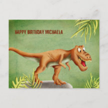 Gepersonaliseerde Cute T-Rex Dinosaur Happy Birthd