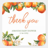 Gepersonaliseerde cutie dank u vierkante sticker (Voorkant)