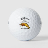 Gepersonaliseerde Cutthroat Forel Whisperer Visser Golfballen (Voorkant)