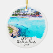 Gepersonaliseerde Cyprus Ornament, Cyprus Gift Keramisch Ornament (Voorkant)