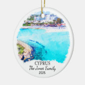 Gepersonaliseerde Cyprus Ornament, Cyprus Gift Keramisch Ornament (Links)