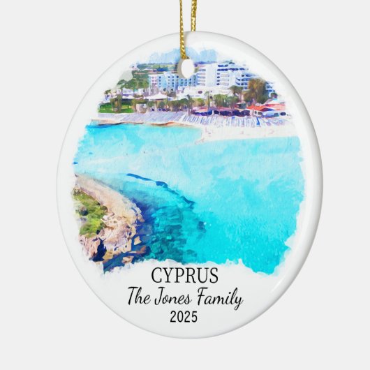 Gepersonaliseerde Cyprus Ornament, Cyprus Gift Keramisch Ornament (Links)