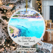 Gepersonaliseerde Cyprus Ornament, Cyprus Gift Keramisch Ornament