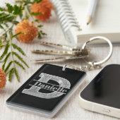 Gepersonaliseerde D-Initiaal Silver Monogram Jouw Sleutelhanger (Voorkant Rechts)