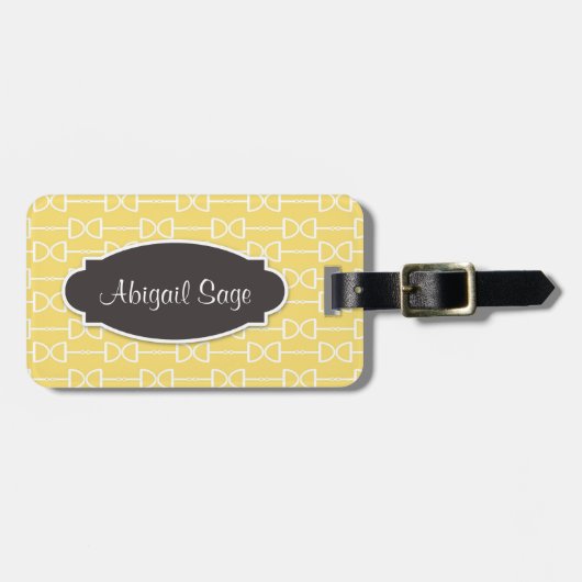 Gepersonaliseerde D Ring Snaffle Horse Bit Geel Bagagelabel (Voorkant horizontaal)