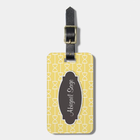 Gepersonaliseerde D Ring Snaffle Horse Bit Geel Bagagelabel (Voorkant verticaal)