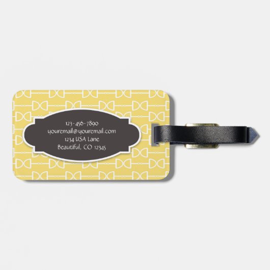 Gepersonaliseerde D Ring Snaffle Horse Bit Geel Bagagelabel (Achterkant horizontaal)