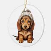 Gepersonaliseerde Dachshund Dog Art Keramisch Ornament (Links)